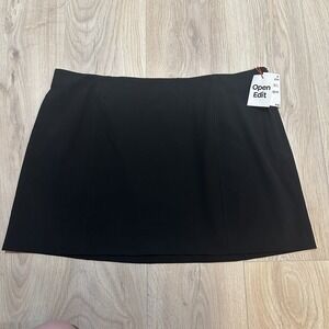 NWT Open Edit Women's Tailored Mini Skirt Black Nordstrom Size: XXL NWT Y2K